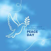 21 .. September Welt Frieden Tag Botschaft Hintergrund mit Rauch bewirken vektor