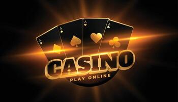 Poker Glücksspiel As Karte dunkel Banner abspielen online zum Erfolg vektor