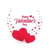 glücklich Valentinstag Tag wünscht sich Karte mit Papier Herz Design vektor