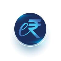 sicher und sichern einr e-rupi Digital Währung Symbol Design vektor