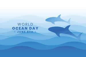 International Ozean Tag Veranstaltung Poster speichern unter Wasser Wasser- Leben vektor
