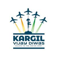 26 .. Juli kargil vijay diwas Freiheit Hintergrund mit Kämpfer Flugzeug vektor