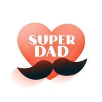 fars dag kärlek hjärta bakgrund med mustasch för super pappa vektor