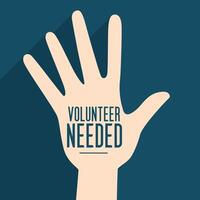 Freiwillige erforderlich Hilfe Hintergrund zum Sozial Kampagne vektor