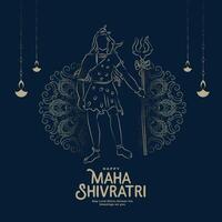 traditionell maha Shivratri indisch Festival Gruß Design vektor