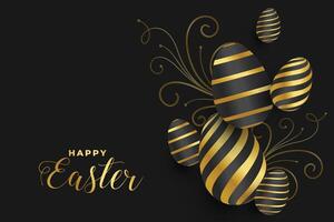glücklich Ostern golden Eier Festival Banner Design vektor