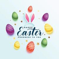 realistisch 3d glücklich Ostern Karte Design Vorlage vektor