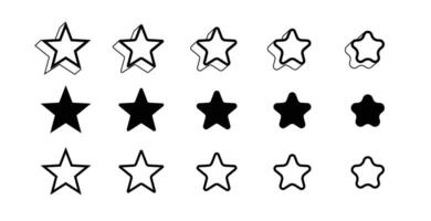 samling av annorlunda stjärna form ikon element vektor