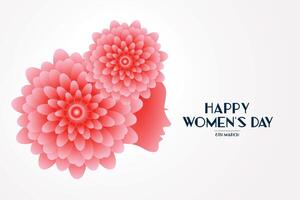 elegant glücklich Damen Tag Blume Gesicht Konzept Design vektor