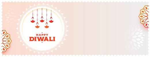 nett shubh Diwali wünscht sich Banner mit hängend Diya Design vektor