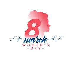 8:e Mars internationell kvinnors dag hälsning bakgrund design vektor