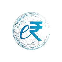 digital einr e-rupi valuta teknologisk bakgrund för säkra digital betalning vektor
