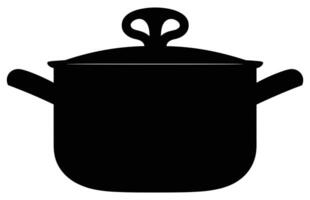 Kochen Topf Silhouette, Küche Kochen Töpfe Vektor Symbol einstellen