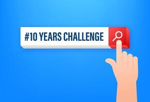 interaktiv 10 Jahre Herausforderung Suche Bar Konzept auf Blau Hintergrund zum Sozial Medien Engagement vektor
