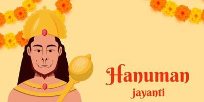 eben Design Hanuman Jayanti horizontal Banner Illustration vektor