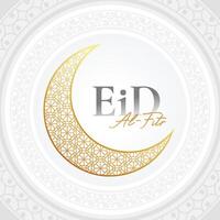 elegant eid ul fitr Feier Karte mit golden Halbmond Design vektor