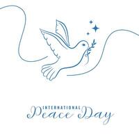 Linie Stil Welt Frieden Tag Veranstaltung Poster ein Symbol von Reinheit vektor