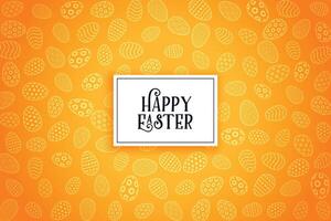 Lycklig påsk ägg gul mönster bakgrund design vektor