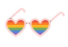 lgbt Regenbogen Herz Brille. Symbol von lgbtq Stolz Gemeinschaft. Vektor Illustration im Hand gezeichnet Stil