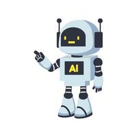süß Roboter Charakter Assistent Finger Punkt vektor