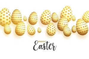 dekorativ golden Eier glücklich Ostern Tag Hintergrund vektor