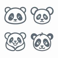 vektor logotyp uppsättning av panda huvud