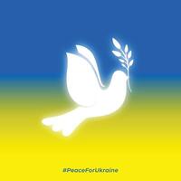 glühend Frieden Taube Vogel Über das Ukraine Flagge Konzept vektor
