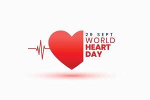 stilvoll 29 sept Welt Herz Tag medizinisch Poster zum global Bewusstsein vektor