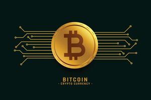 golden Bitcoin Hintergrund mit Netzwerk Linien vektor