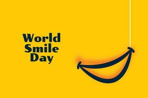 fira värld leende dag händelse med skrattande och hängande mun vektor