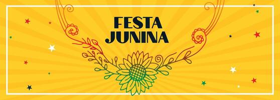 festa junina traditionell Brasilien festival blomma baner design vektor