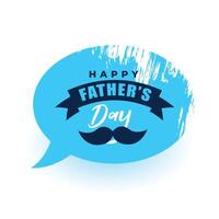 Lycklig fars dag lyckönskningar bakgrund med mustasch i chatt bubbla vektor