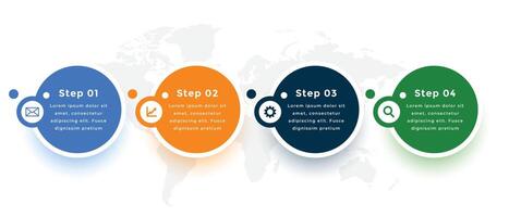 vier Schritt Infografik Fortschritt Diagramm Vorlage zum Geschäft Erfolg vektor