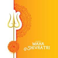 traditionell maha Shivratri Festival Gelb Gruß Design vektor