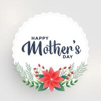 ljuv Lycklig mödrar dag blomma hälsning kort design vektor