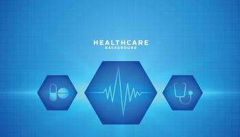 medicinsk och hälsa vård blå baner med kardiograf vektor