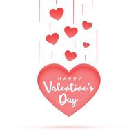 Lycklig valentines dag begrepp bakgrund med papperssår kärlek hjärta vektor