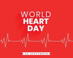 29 sept Welt Herz Tag Impuls Poster zum medizinisch Pflege und heilen vektor