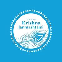 eben Farbe dekorativ krishna Janmashtami Festival Gruß Design vektor