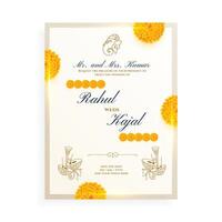 Ringelblume Blume indisch Hochzeit Karte Design vektor