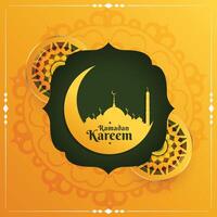 Muslim Ramadan kareem realistisch Gruß Design vektor