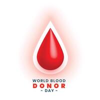 realistisk släppa av blod för värld blod givare dag begrepp vektor