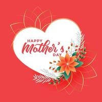 Mütter Tag Blume und Herzen Gruß Hintergrund vektor
