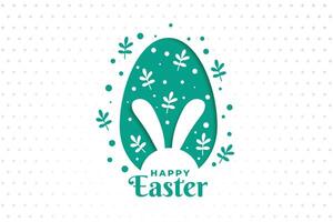 glücklich Ostern Tag Blätter und Ei Design vektor