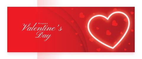 glücklich Valentinsgrüße Tag Gruß Banner mit glühend Liebe Herz vektor