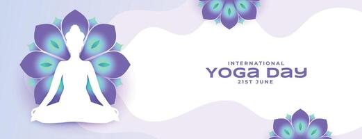dekorativ 21 .. Juni International Yoga Tag Poster zum innere Frieden vektor