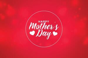 glücklich Mütter Tag rot Bokeh Stil Hintergrund Design vektor