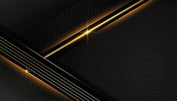 luxuriös und glänzend golden Linien schwarz Hintergrund Design vektor