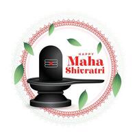 glücklich maha Shivratri Gruß Hintergrund mit shiv Lingam Design vektor