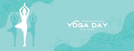 Auge fangen International Yoga Tag Poster mit Übung Haltung vektor